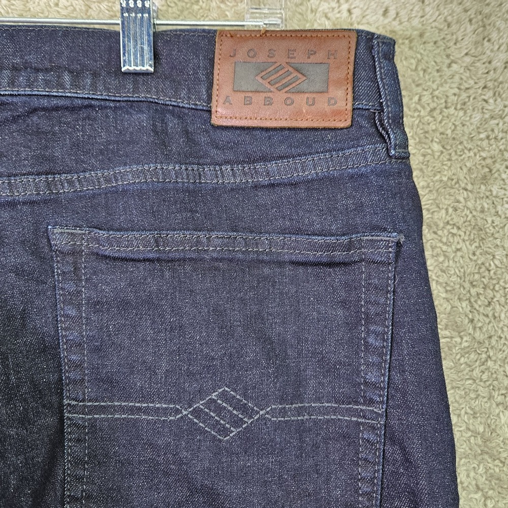 Joseph Abboud Jeans Mens 36x32 Blue Slim Fit Dark Wash Straight Stretch Denim - Picture 6 of 12